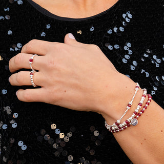 Ruby Red Agate Bracelet Stack - Tomm Jewellery