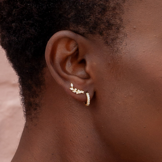 Dainty Leaf Climber Earrings - Tomm Jewellery