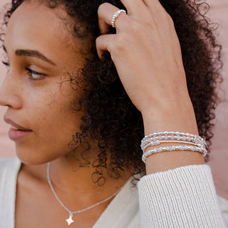 Freedom White Agate Bead Bracelet - Tomm Jewellery