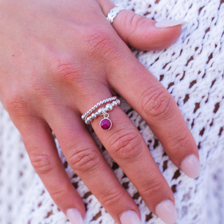 Birthstone Ring -  Anxiety Fidget Ring -  925 Sterling Silver - Handmade