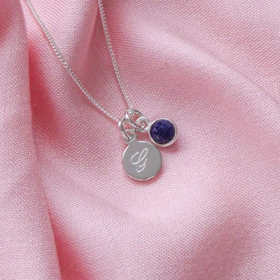 Silver Personalised Initial Charm Necklace