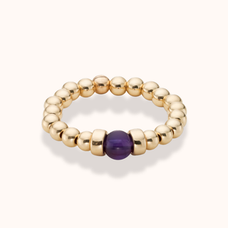 Amethyst Beaded Ring Stack