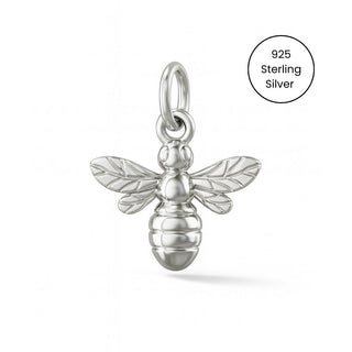 Sterling Silver Bumble Bee Charm – Journey & Determination Charm Bar Jewellery for Charm Bracelets & Necklaces