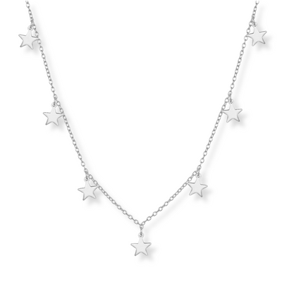 Silver star chain necklace