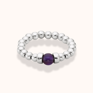 Amethyst Beaded Ring Stack