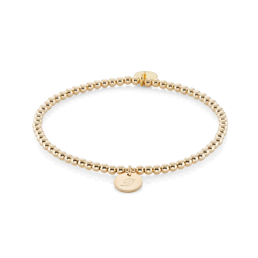 Gold Personalised Initial Charm Bracelet