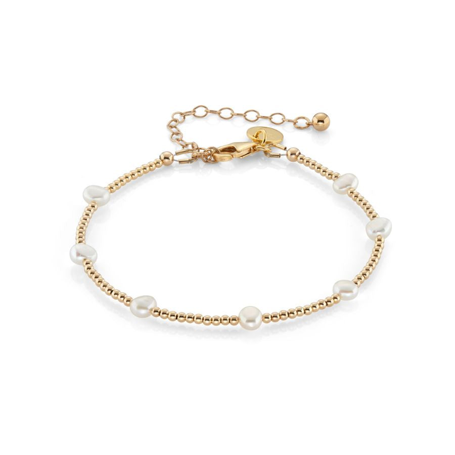Dainty Beaded Freshwater Pearl Necklace & Bracelet Bridal Jewellery Set