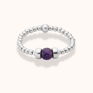 Dainty Touch of Amethyst Stacking Ring