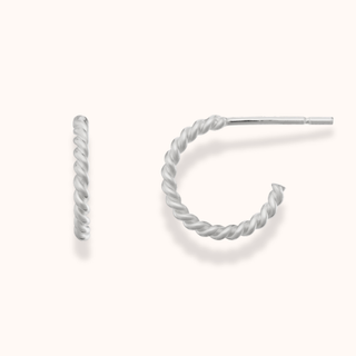 Dainty Twisted Rope Hoop Earrings