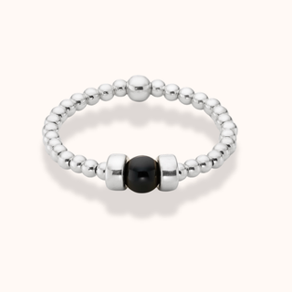 Dainty Touch of Black Onyx Stacking Ring