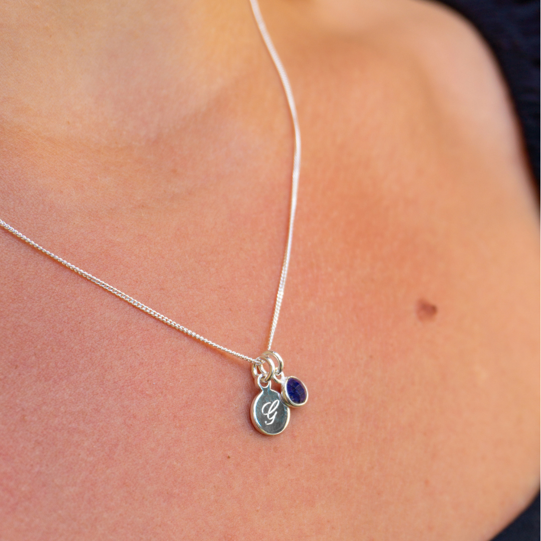 Silver Personalised Initial Charm Necklace