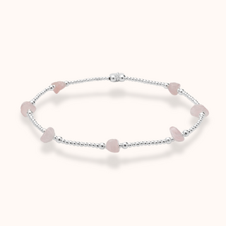 Boho Rose Quartz Anklet - Tomm Jewellery 