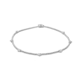 Beaded Silver Star Anklet