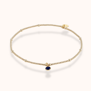 Sapphire Birthstone Charm Anklet