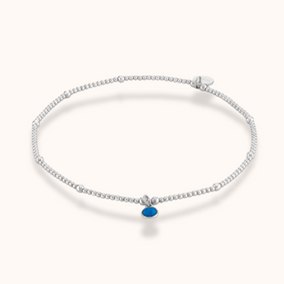 Turquoise Birthstone Charm Anklet