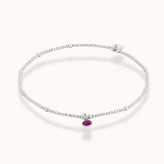 Ruby Birthstone Charm Anklet