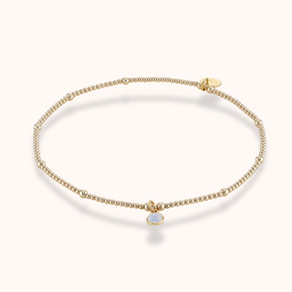 Moonstone Birthstone Charm Anklet