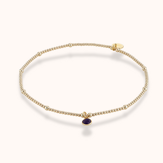 Amethyst Birthstone Charm Anklet