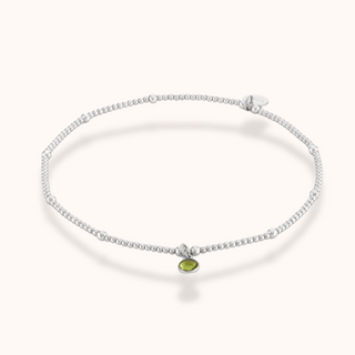 Peridot Birthstone Charm Anklet