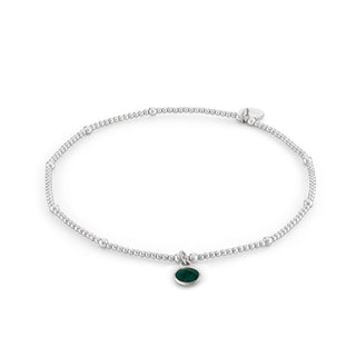 Emerald Birthstone Charm Anklet