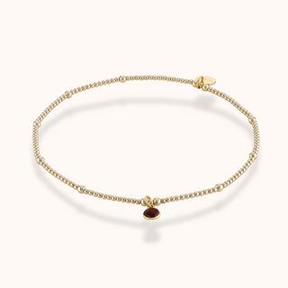 Garnet Birthstone Charm Anklet