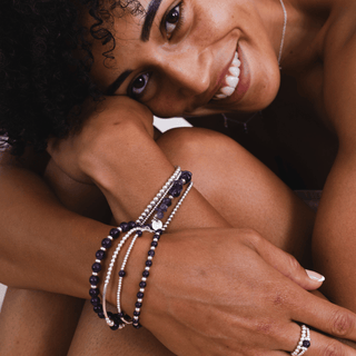 Amethyst Bracelet Stack of Three