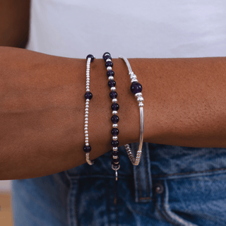 Amethyst Bracelet Stack of Two