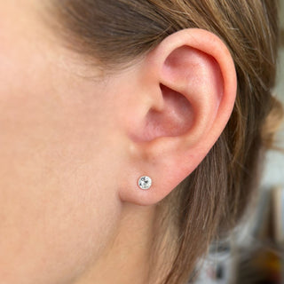 Birthstone Stud Earrings Sterling Silver