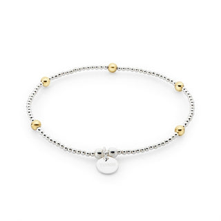 Aria Dainty Beaded Mixed Metal Bracelet