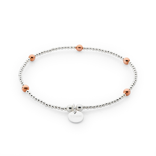 Aria Dainty Beaded Mixed Metal Bracelet
