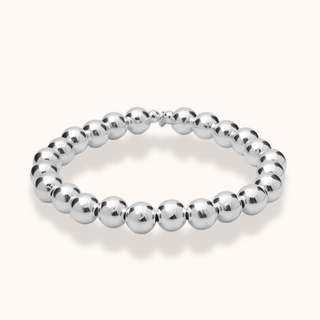 Classic Chunky Silver Beaded Bracelet