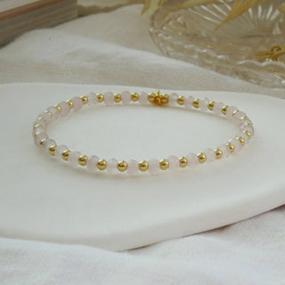 Pink Gemstone Bracelet Stack - Set of 3 - Sterling Silver & Gold Filled