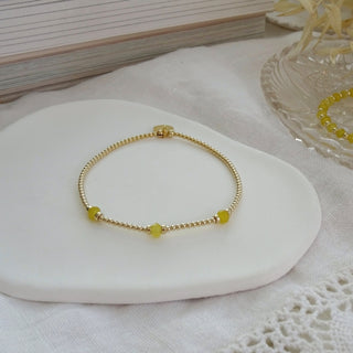 Trio Bracelet - Yellow Gemstone Beaded Bracelet