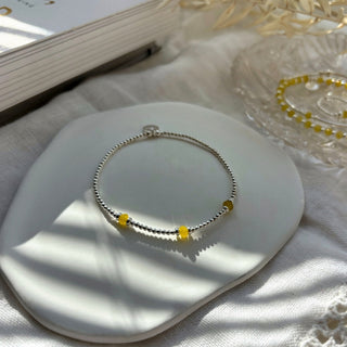 Trio Bracelet - Yellow Gemstone Beaded Bracelet