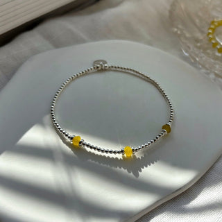 Trio Bracelet - Yellow Gemstone Beaded Bracelet
