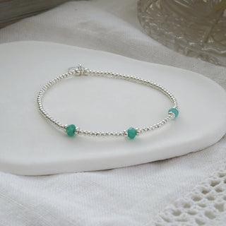 Trio Bracelet - Green Gemstone Beaded Bracelet