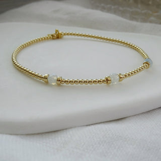 Trio Bracelet - White Gemstone Beaded Bracelet