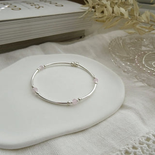 Pink Gemstone Bracelet Stack - Set of 3 - Sterling Silver & Gold Filled