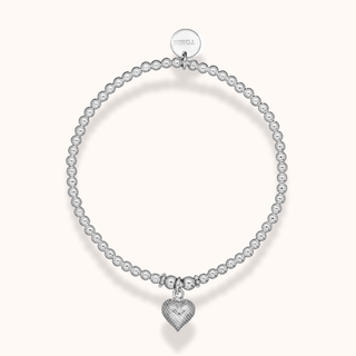 Dainty Heart Charm Beaded Bracelet