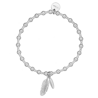 Double Feather Charm Bracelet