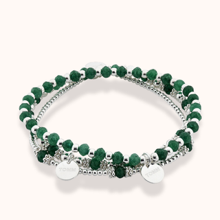 Emerald Agate Bracelet Stack