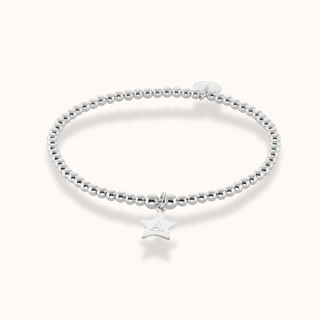 Star Initial Charm Engravable Bracelet