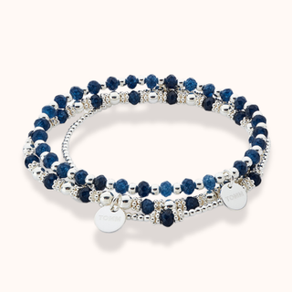 Midnight Blue Agate Bracelets Stack