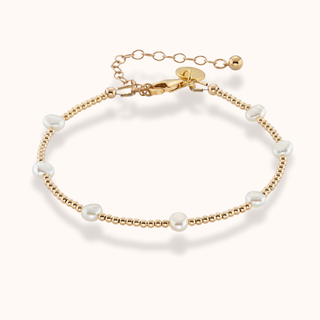 Dainty Beaded Freshwater Pearl Necklace & Bracelet Bridal Jewellery Set