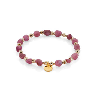 Beaded Pink Tourmaline Bracelet