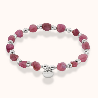 Beaded Pink Tourmaline Bracelet