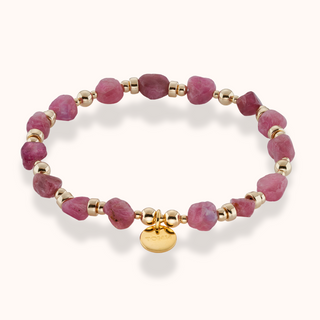 Beaded Pink Tourmaline Bracelet