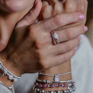 Beaded Moonstone Ring