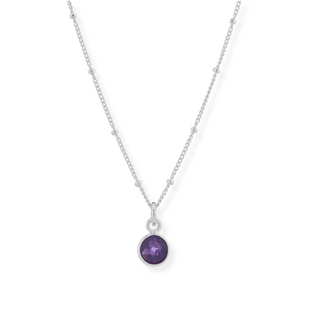 Amethyst February Birthstone Necklace & Ring Set