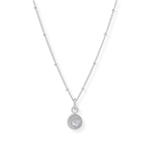 Clear Quartz Birthstone Charm Necklace